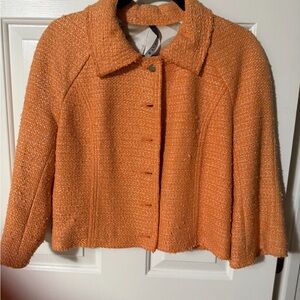 Poleci Vibrant Orange Tweed Blazer